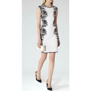 REISS Women’s Size 8 Emeline Black & White Knit Tank Pencil Dress